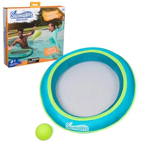SwimWays Aqua Slam Inflatable Trampoline Pool & Backyard Game Set
