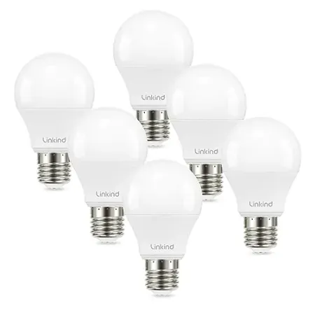6-Pack Linkind 60W Equivalent 9W 840 Lumens A19 LED Light Bulbs