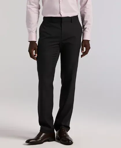 Perry Ellis Portfolio Men's Modern-Fit Stretch Dress Pants (Black Check Pattern)