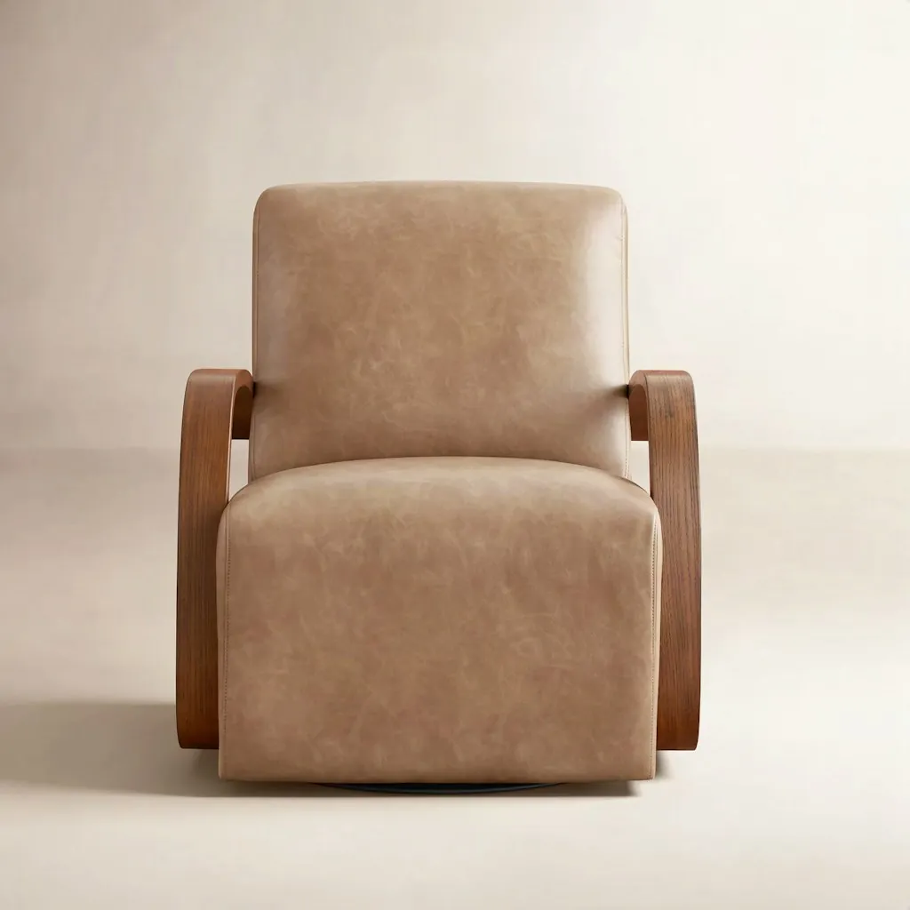 Joss & Main Oak Swivel Armchair