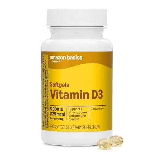 Amazon Basics Vitamin D3 5000 IU Softgels, 180-Count