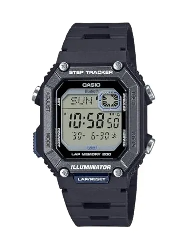 Casio WS-B1000 Men's Digital Sport Watch with Step Tracker, 100M Water Resistance (Black)