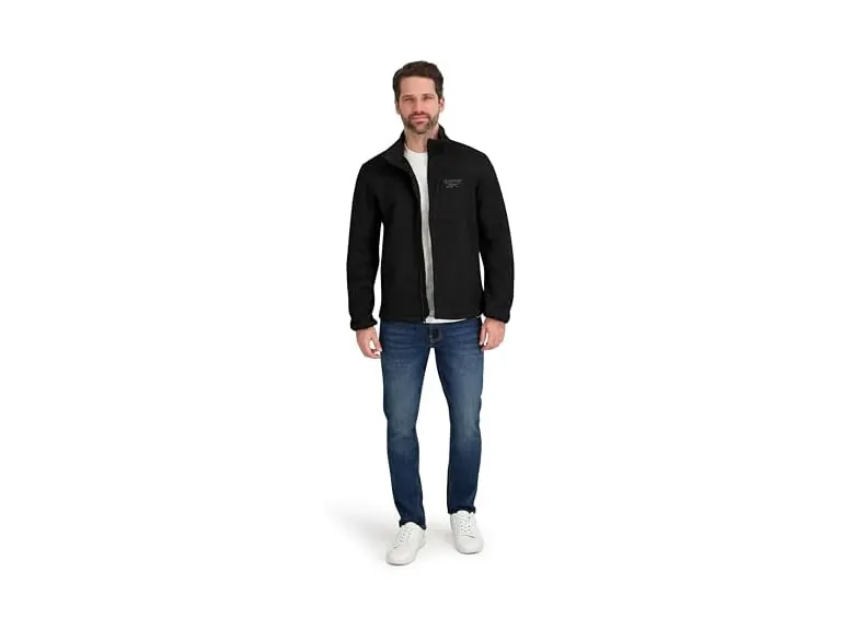 Reebok Men's Mock Neck Zip-up Textured Fleece Jacket