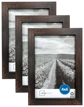 3-Pack Mainstays 4x6" Picture Frame w/ Tabletop & Wall Mount