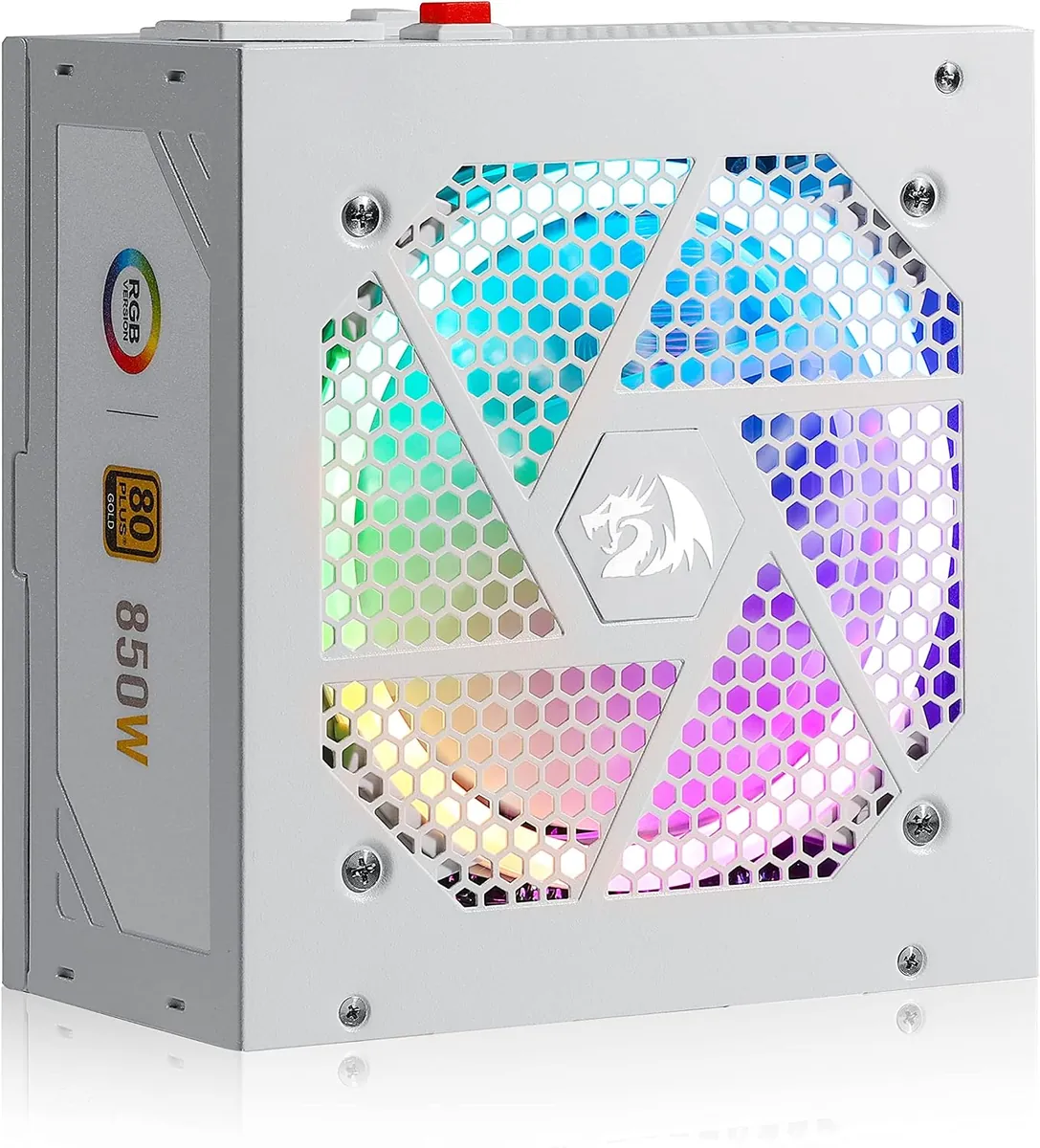 Redragon RGPS-850W 850 Watt 80+ Gold Fully Modular PSU, ATX 3.1 & PCIe 5.1 White