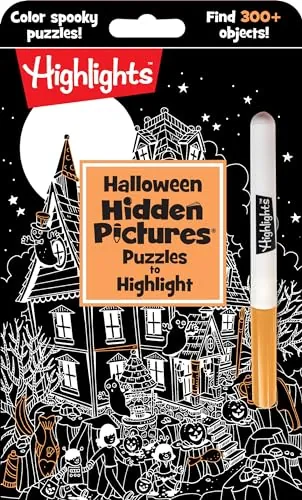 Highlights Halloween Hidden Pictures Puzzles w Neon Highlighter