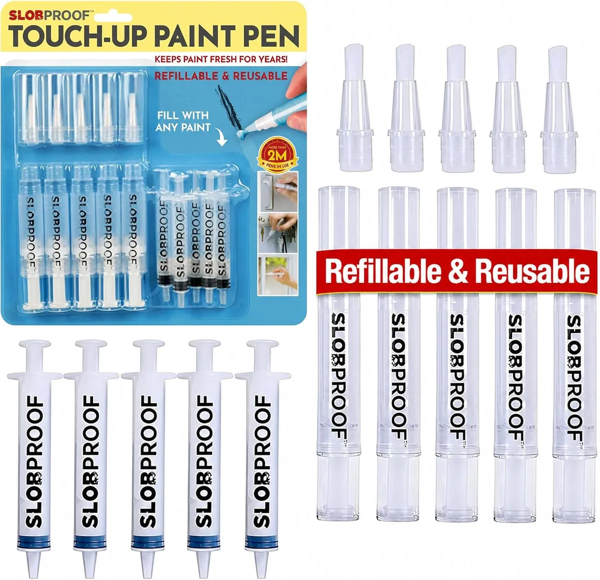 Slobproof Paint Touch-Up Pens 5-Pack