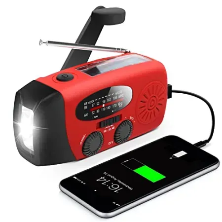 RunningSnail Emergency Hand Crank Radio w/ Flashlight, 2000mAh Battery