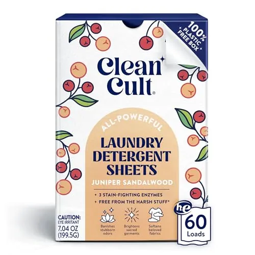 Cleancult Laundry Detergent Sheets 60 Loads – Juniper Sandalwood