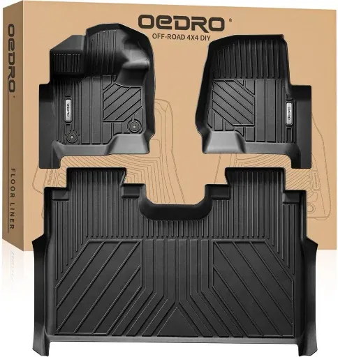 OEDRO All-Weather TPE Floor Mats for Ford F-150 SuperCrew Cab & F-150 Lightning