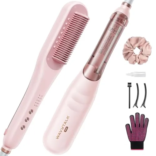 Wavytalk Pro Steam Hair Straightener Brush Steamline