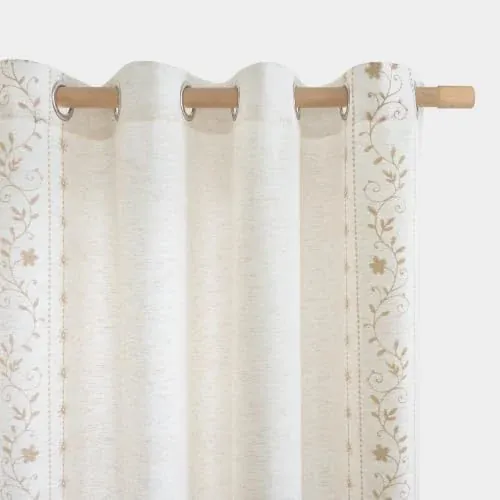 BGment Border Leaf Printed Curtain Panels