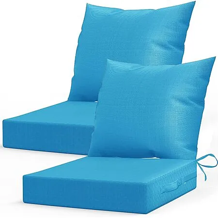 2-Pk 24x24" L’AGRATY Outdoor Chair Cushions w/ Backrest
