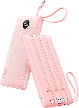 VRURC Portable Charger w/ Built in Cables
