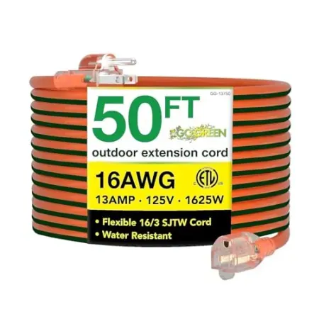 Power By GoGreen Go Green Power Inc. 16/3 50-Foot Outdoor Extension Cord