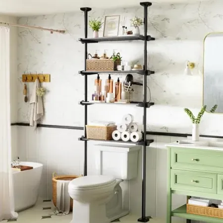 Bonpally Over-the-Toilet 4-Tier Adjustable Bathroom Storage Shelf Organizer