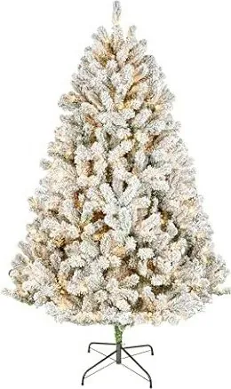 National Tree Company 6-Foot Pre-Lit Flocked Acacia Tree
