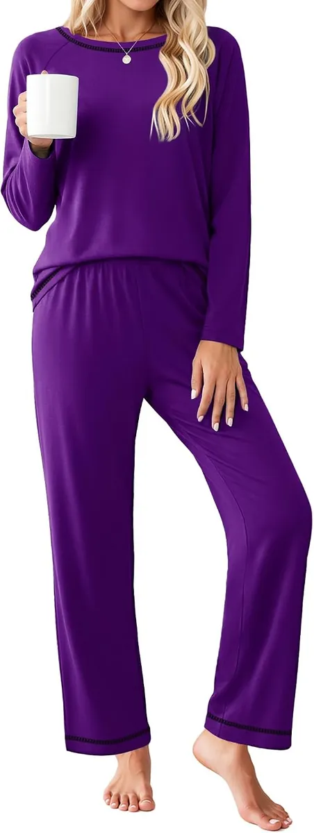 Ekouaer Women’s Long Sleeve 2-Piece Pajama Sets