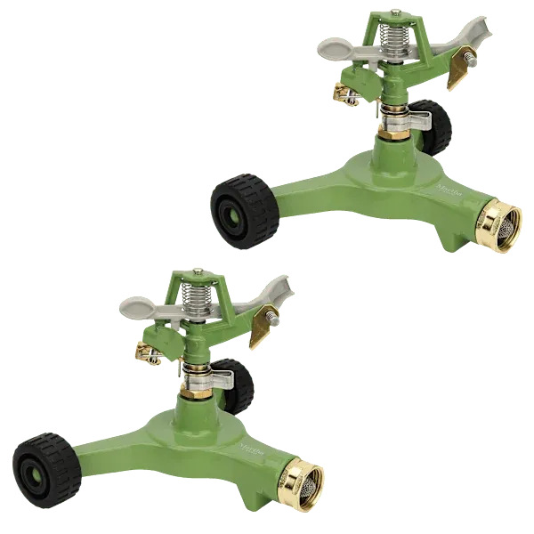 Martha Stewart Heavy-Duty Metal Impulse Sprinkler with 6" Wheel Base 2-Pack