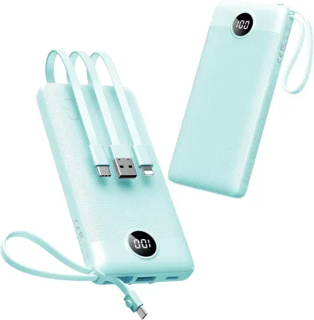 VEEKTOMX 10000mAh 4-in-1 Portable Charger w/ Built-In Cables