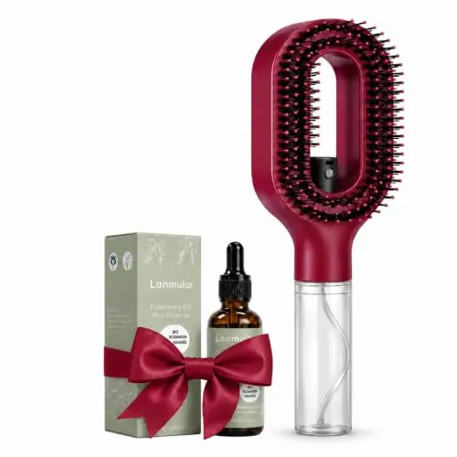3-in-1 Hair Brush with Spray Mister and Rosemary Oil