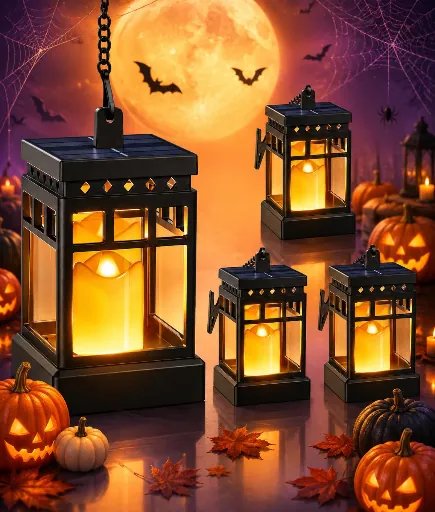 Kooper Halloween Solar Hanging Lanterns 4-Pack