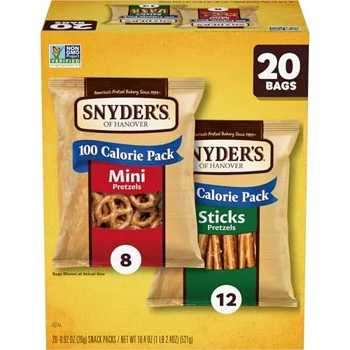 Snyder's of Hanover Mini Pretzels & Pretzel Sticks Variety Pack 20-Count