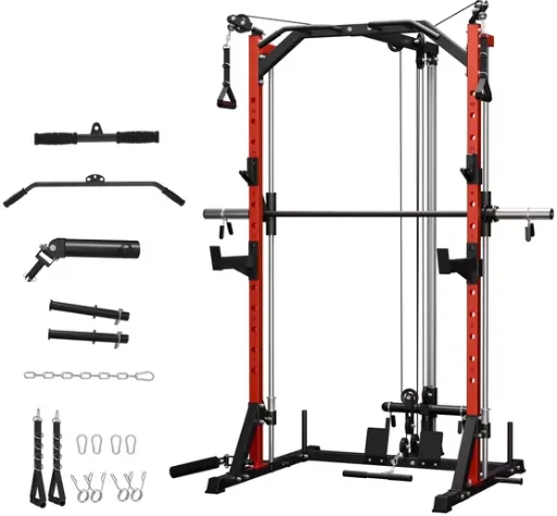 Mikolo Compact 7-IN-1 Smith Machine With Cable Crossover System 1000LBS