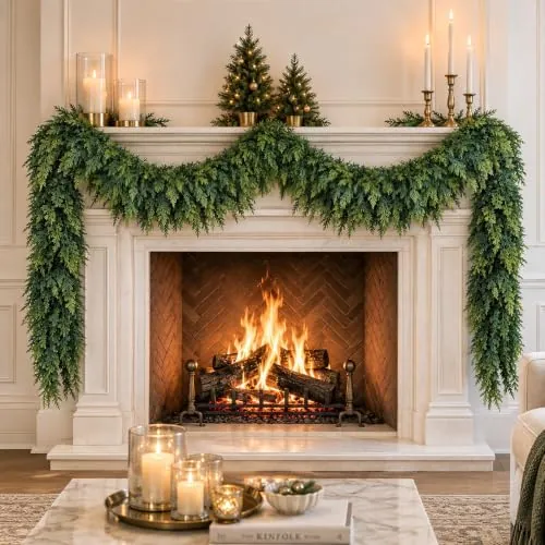 9FT Realistic Cedar Pine Christmas Garland