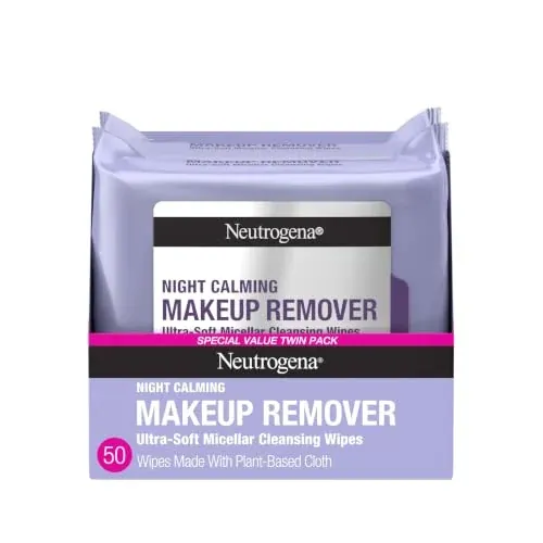 Neutrogena Makeup Remover Night Calming Cleansing Towelettes 2-Pack 25-Count