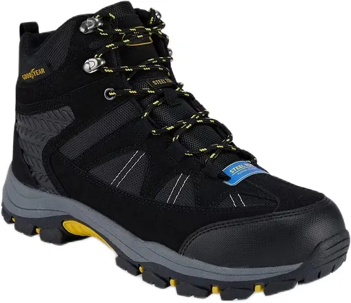Goodyear Men's Teton Steel Toe Hiker Work Boots (Black)
