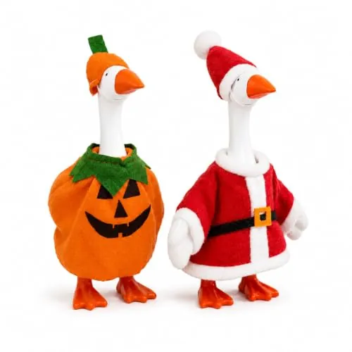2-Pack Desk Goose Outfits 7 Inch for Halloween & Christmas