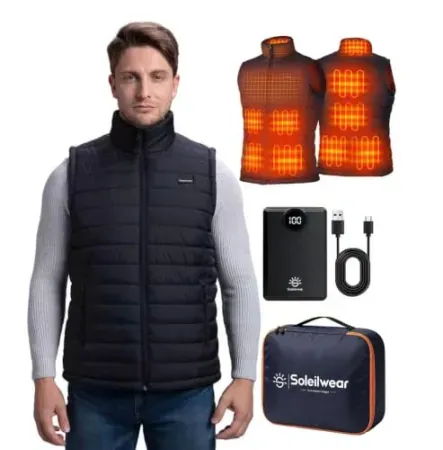 Soleilwear Men's Heated Vest with Battery