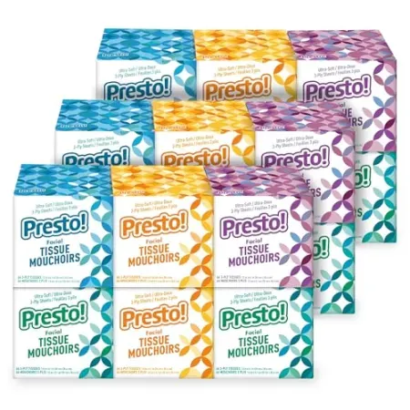 18 Boxes Amazon Brand Presto! Ultra-Soft Facial Tissues