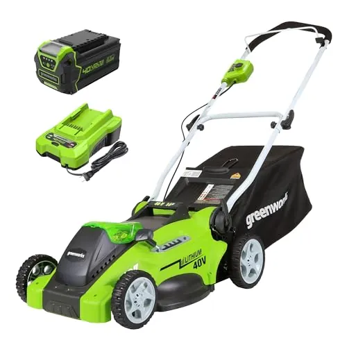 Greenworks 40V 16in Push Lawn Mower with 4.0 Ah Battery and Charger