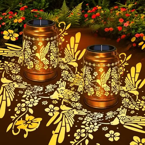 Solar Lanterns Outdoor Waterproof Hummingbird Hanging