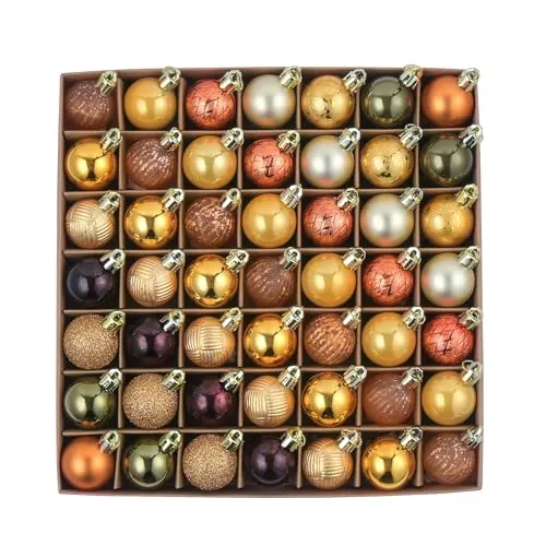 DecorbyHannah 49-Count 1.18" Shatterproof Mini Fall Ball Ornaments (Orange)