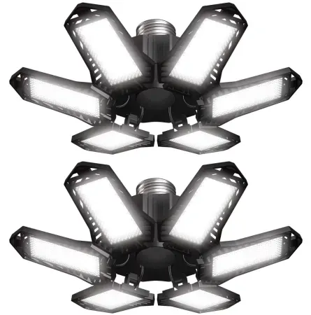 2-Pack Sentryse LED Garage Lights w/ 6 Adjustable Panels
