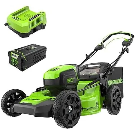 21" Greenworks 80V Self-Propelled Lawn Mower w/ 4.0Ah Battery & Charger