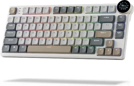 RK ROYAL KLUDGE N80 Low Profile Mechanical Keyboard w/Smart Display Screen