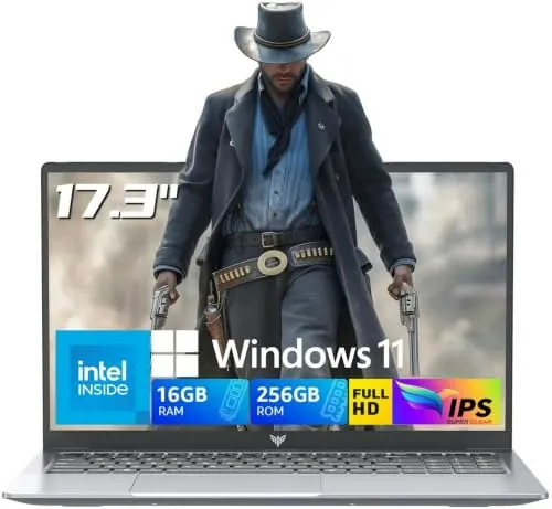 17.3-inch Laptop with Intel N95 Processor, 16GB RAM, and 256GB SSD