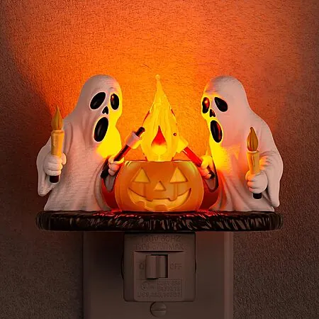 Briignite Halloween Ghost Campfire Flickering LED Plug-In Night Light (2 Styles)