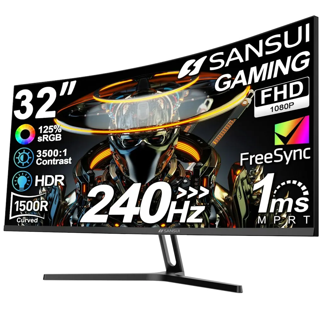SANSUI 32" 1080p 240Hz LED Curved Monitor