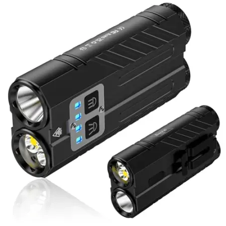 2-Pack Banral Rechargeable 1200 Lumens Flat Flashlight