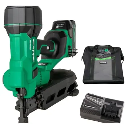 Metabo HPT 18V MultiVolt Brushless Cordless Coil Roofing Nailer Kit