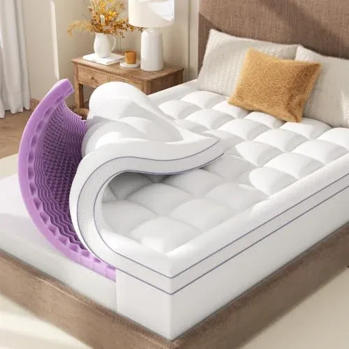 Dual Layer 4 Inch Queen Size Memory Foam Mattress Topper