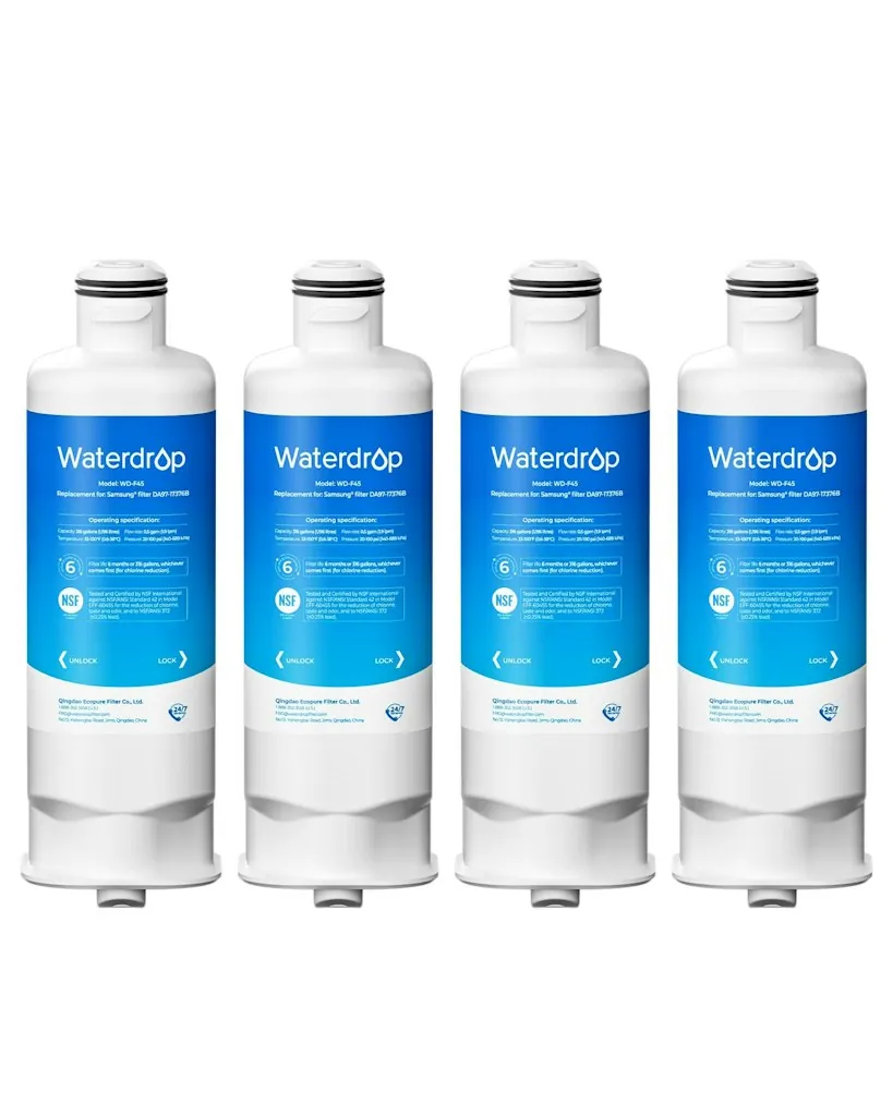 Waterdrop WD-F45 Replacement for Samsung Water Filter 4-Pack
