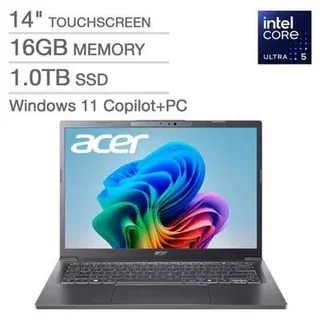 Cert. Refurb: Acer Aspire 14" WUXGA Touch AI Copilot+PC Laptop Core Ultra 5 226V Gen 4 ARC 16GB DDR5 1TB SSD - F/S