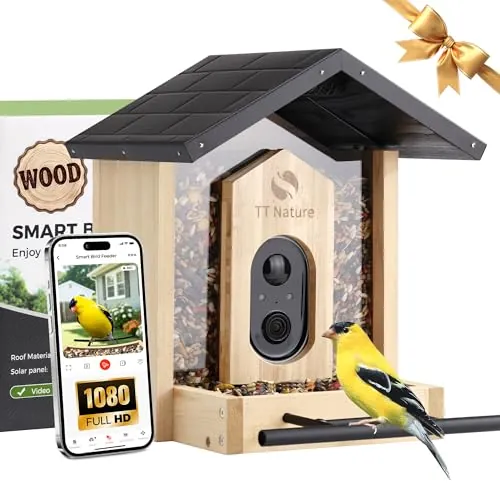 1.5L TT Nature Smart Bird Feeder with 1080P AI Camera & Night Vision (Iron Roof)