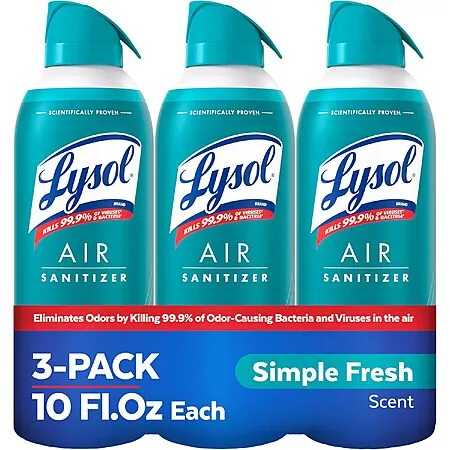 3-Pk 10oz Lysol Air Sanitizer Spray (Various Scents)